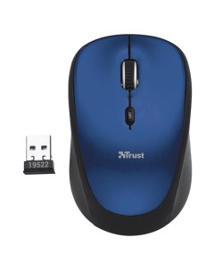 Мышь Wireless Yvi USB 800 1600dpi blue подходит под обе руки Trust