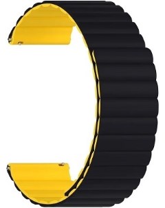 Ремешок на руку ACRUX DSJ 32 22 BY силиконовый для часов 22 mm black yellow Lyambda