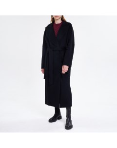 Чёрное пальто с поясом Comeprima