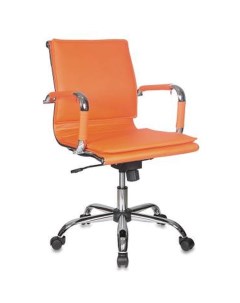 Кресло низкая спинка Бюрократ CH 993 Low orange оранжевый иск кожа Buro