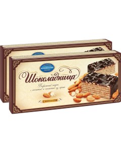 Вафельный торт Шоколадница с миндалем 230г упаковка 2 шт Коломенский