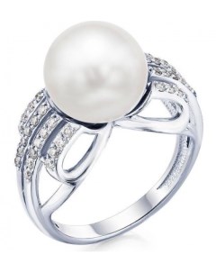Кольцо с жемчугом и бриллиантами из белого золота Мастер бриллиант