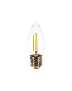 Лампа светодиодная E27 свеча 5Вт 3000K теплый свет 450лм филаментная 25YCFT5E27 Wolta