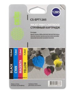 Комплект картриджей струйный CS EPT1285 C13T12854010 черный голубой пурпурный желтый совместимый 10м Cactus