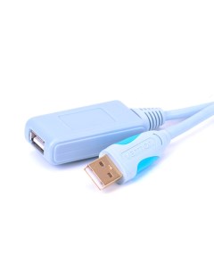 Активный кабель USB2 0 Am USB2 0 Af с усилителем 10м голубой VAS C01 S1000 Vention