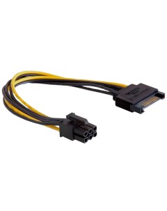 Переходник питания адаптер SATA 15 pin M PCI E 6 pin M 20 см прямой CC PSU SATA Cablexpert