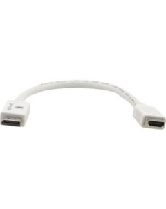 Кабель-переходник (адаптер) DisplayPort(20M)-HDMI(19F) 4K, экранированный, 30 см, белый (ADC-DPM/HF) Kramer