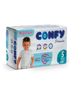 Подгузники детские Premium 11 18 кг размер 5 памперсы 100шт Мега Бокс Confy