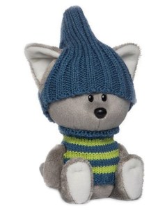 Мягкая игрушка Волчонок Вока в шапочке и свитере 15 см Budi basa