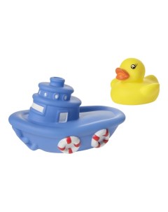 Набор игрушек для ванны лодка с утенком 2 шт Курносики