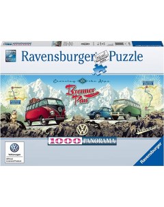 Пазл 1000 Панорама Через Альпы на Volkswagen арт 15102 Ravensburger