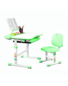 Комплект парта и стул Ara со светильником белый зеленый Anatomica