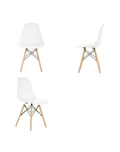 Комплект стульев 3 шт для кухни в стиле EAMES DSW белый Leon group
