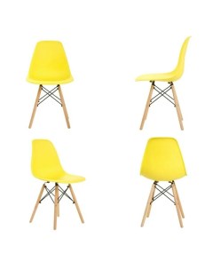 Комплект стульев 4 шт для кухни в стиле EAMES DSW желтый Leon group