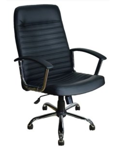 Кресло компьютерное ЯрКресло Кресло Кр60 ТГ ХРОМ ЭКО1 экокожа черная Яркресла