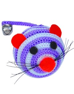 Игрушка для кошек Мяч мышка полосатый с бубенчиком 2 шт Nobrand