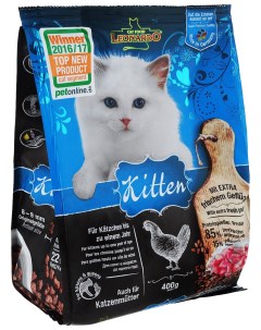 Сухой корм для котят беременных и кормящих кошек Kitten курица 0 4кг Leonardo
