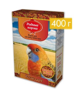 Корм для средних попугаев стандарт 18 шт по 400 г Родные корма