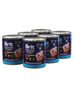 Влажный корм для взрослых собак Premium by Nature с говядиной и рисом 6 шт по 850 г Brit*