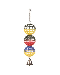 Игрушка для птиц ЗооПланет Три шарика с колокольчиком пластмассовая Nobrand