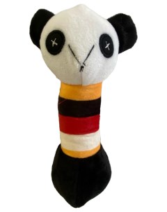 Игрушка для собак Панда полосатая плюшевая с пищалкой 21 см Nobrand
