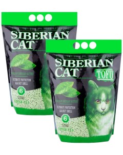 Комкующийся наполнитель Тофу соевый зеленый чай 2 шт по 6 л Сибирская кошка