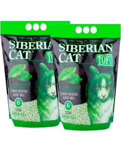 Комкующийся наполнитель Тофу соевый зеленый чай 2 шт по 6 л Сибирская кошка