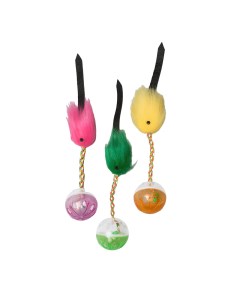 Игрушка для кошек шар погремушка с хвостиком в ассортименте Пижон
