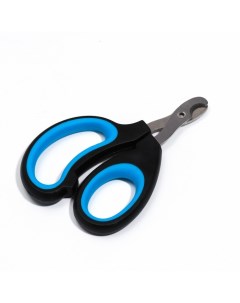 Ножницы когтерезы Premium с эргономичной ручкой чёрно голубые Пижон