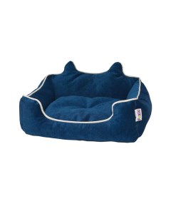 Лежак для животных Colour Real 60х50х15см с ушками темно синий Foxie