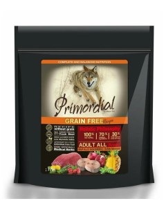 Сухой корм для собак беззерновой буйвол скумбрия 10 шт по 400 г Primordial