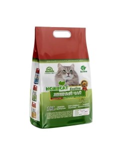 Наполнитель туалетов для кошек Ecoline Зеленый чай комкующийся 2шт по 18л Homecat