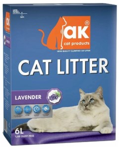 Наполнитель AK Cat комкующийся бентонитовый лаванда 5 5 кг 6 л Ak cat products