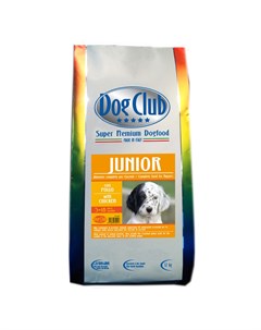 Сухой корм для щенков Junior для мелких и средних пород 20кг Dog club