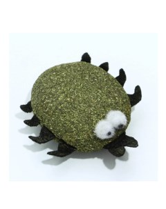 Игрушка для кошек Жучок 4х3 5 см зелено черная Пушистое счастье