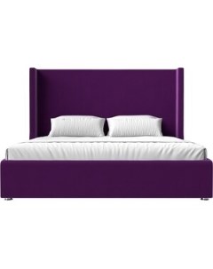 Кровать Ларго микровельвет фиолетовый Мебелико