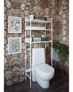 Шкаф стеллаж для туалета белый муар 82613185 Sanflor