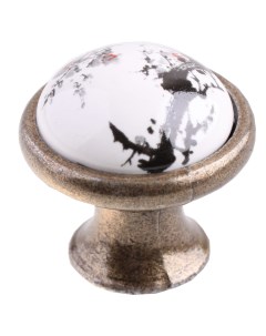 Ручка кнопка мебельная мм ЦАМ керамика цвет бронза Без бренда