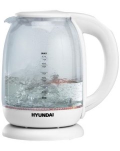 Чайник электрический HYK S3808 2200 Вт белый 1 7 л стекло Hyundai