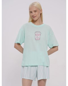 Пижама хлопковая с футболкой и шортами Твое