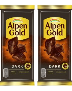 Шоколад Alpen Gold Dark Темный Классический 80г упаковка 2 шт Mondelez