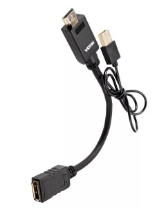 Кабель HDMI 19M USB 2 0 AM DisplayPort 20F 15 см черный CG599E Vcom