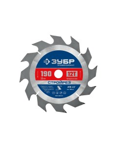 Пильный диск Стройрез, ⌀190мм x 30мм древесина строительная, быстрый, 12T, 1шт. (36931-190-30-12) Зубр