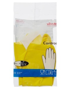 Перчатки хозяйственно бытовые латексные с х б напылением L желтый PROFESSIONAL 101018 Vileda