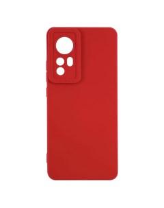 Чехол накладка силикон Case для Xiaomi 12 12X с защитой камеры без подложки красный Ibox