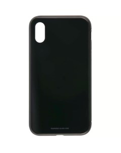 Чехол накладка Magnetic металл и стекло для iPhone X черный Ibox