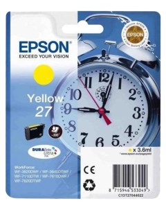 Картридж для струйного принтера T2702 C13T27044022 желтый оригинал Epson