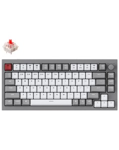 Клавиатура проводная Q1 N1 RGB подсветка красный свитч 84 кнопоки цвет серый Keychron