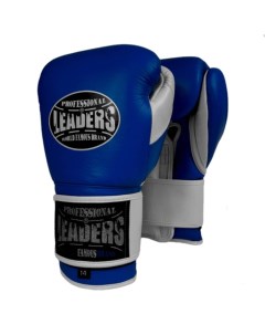 Боксерские перчатки сине белые 16 унций Leaders