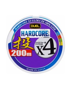 Плетеный Шнур Duel PE Hardcore X4 Cast 200m 4Color 1 2 0 191mm 9 0kg Yo-zuri